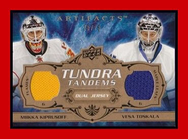 2008-09 Artifacts #TT-KT Miikka KIPRUSOFF/Vesa TOSKALA 25/75 Tundra Tandems Bronze